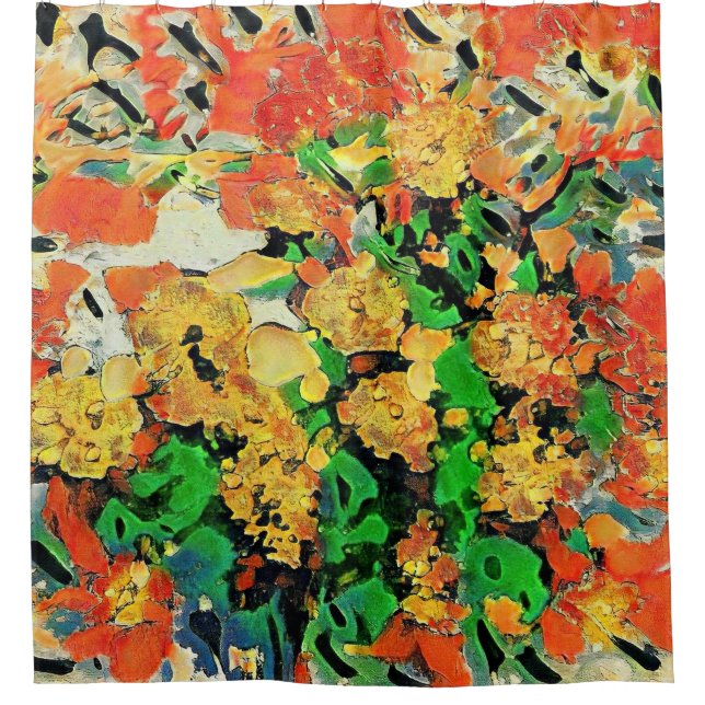 Retro Oil Painting: Van Gogh Monet Shower Curtain (Front)