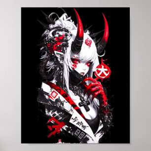 Retro Okami Girl Basic Japan Style Fox Cute Cool M Poster