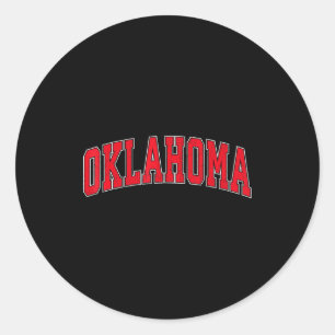 Retro Oklahoma Ok For Men Women Boys Girls Kids Classic Round Sticker