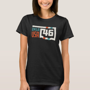 Retro Oklahoma State Map Okla USA 46th State Vinta T-Shirt