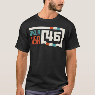 Retro Oklahoma State Map Okla USA 46th State Vinta T-Shirt