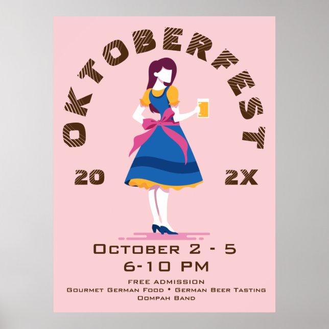 Retro Oktoberfest Beer Woman Poster (Front)