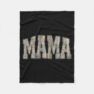 Retro Old Camo Mama Camouflage Mum Mothers Day Fleece Blanket