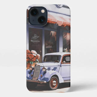 Retro old car iPhone 13 Slim Fit Case, Glossy Case