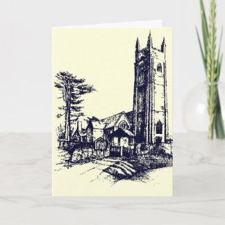 Retro Old English Church Card