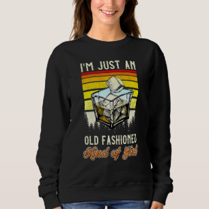 Retro Old Fashioned Girl Bartender Whisky Wine Dri Sweatshirt
