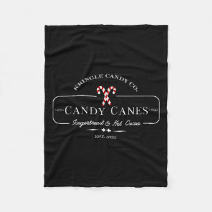 Retro Old Fashioned Kringle Candy Canes Co Merry C Fleece Blanket