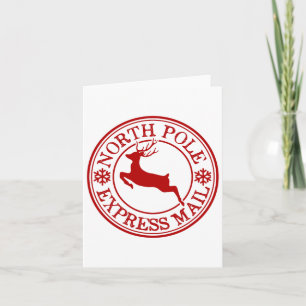 Retro Old Fashioned North Pole Express Mail Reinde Card