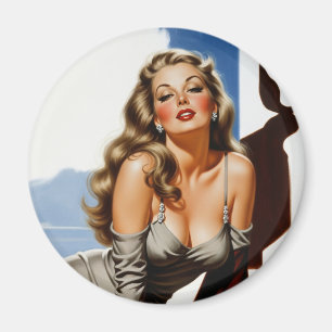 Retro Old Hollywood Beautiful Blonde Woman Magnet