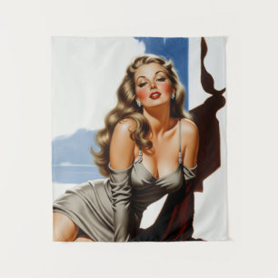 Retro Old Hollywood Beautiful Blonde Woman Tapestry