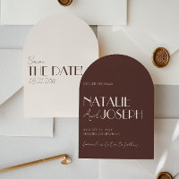 Retro Old Money Chocolate Brown Arched Wedding