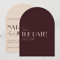 Retro Old Money Deep Red Gold Fancy Arched Wedding