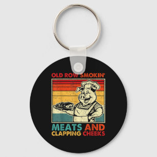 Retro Old Row Smoking Meats And Clapping Cheeks Fu Key Ring