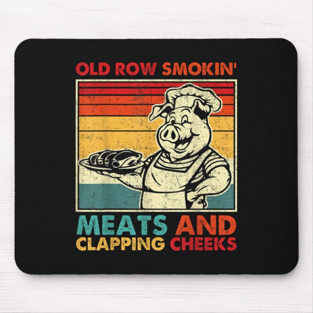 Retro Old Row Smoking Meats And Clapping Cheeks Fu Mouse Pad (Front)