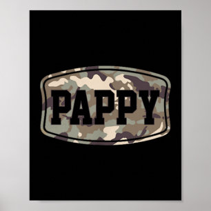 Retro Old School Camo Pappy Pocket Poster