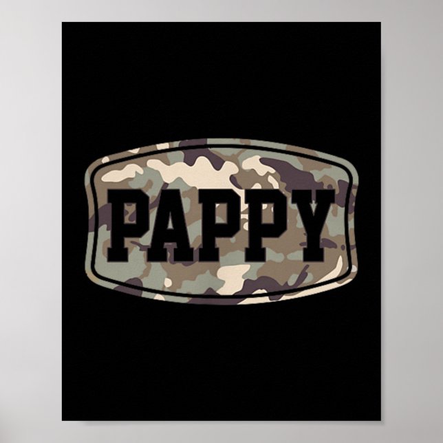 Retro Old School Camo Pappy Pocket Poster (Front)