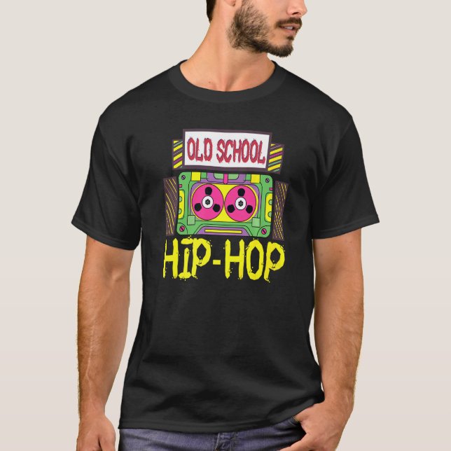 Retro Old School Hip Hop 80s 90s Graffiti Cassette T-Shirt (Front)
