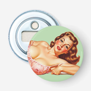 Retro Old School Pin-up girl Art Bottle Opener