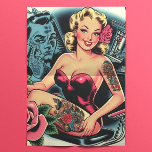 Retro Old School Tattoo Pin Up Tissue Paper