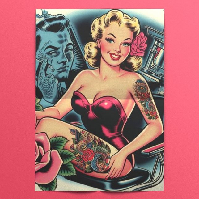 Retro Old School Tattoo Pin Up Tissue Paper (Creator Uploaded)