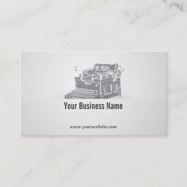 Retro Old Typewriter Writer Business Card (Front)