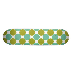 Retro Olive and Green Dots Skateboard