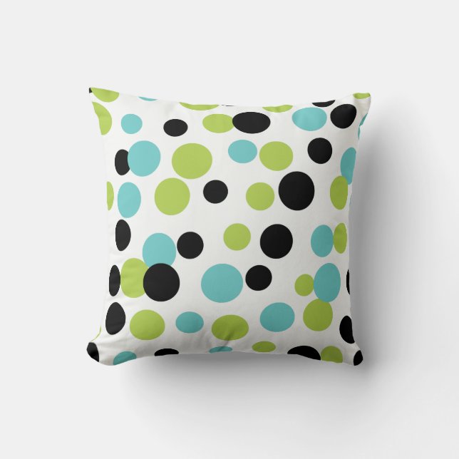 Retro Olive Dots Pillow (Front)