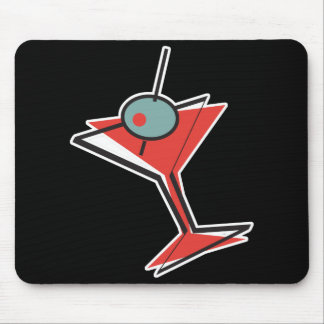 retro olive martini mouse pad