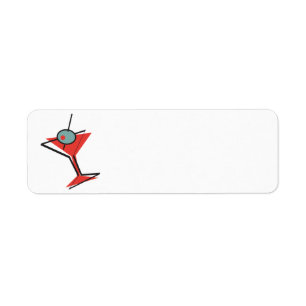 retro olive martini return address label