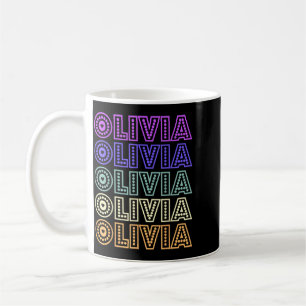 Retro Olivia Personalised Name Love Olivia Groovy Coffee Mug