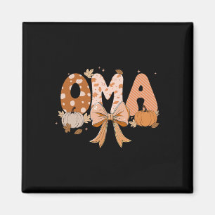 Retro Oma Coquette Bows Leopard Fall Thanksgiving  Magnet
