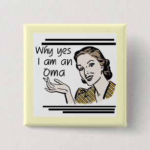 Retro Oma Tshirts and Gifts 15 Cm Square Badge