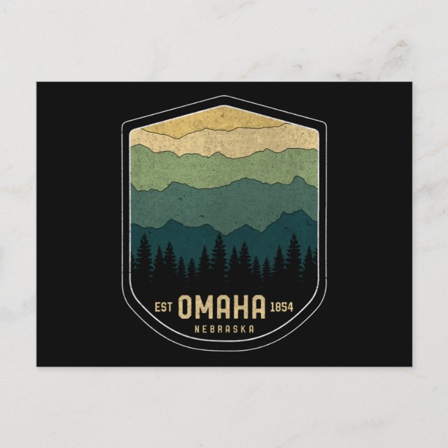 Retro Omaha Nebraska NE State Mountains Vintage Postcard (Front)
