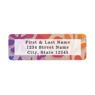 Retro Ombre Floral Return Address Label