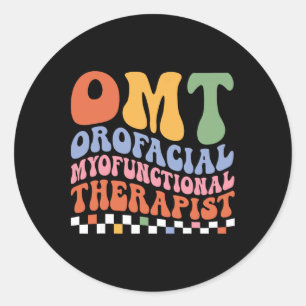 Retro Omt Orofacial Myofunctional Therapist Mental Classic Round Sticker
