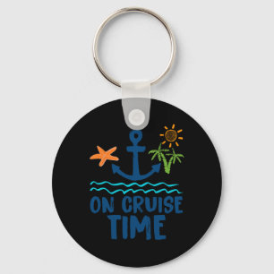 Retro On Cruise Time Summer Vacation Outfits For W Key Ring