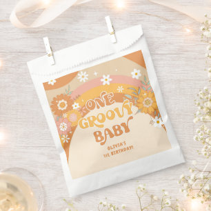 Retro one groovy baby take a treat favour bag