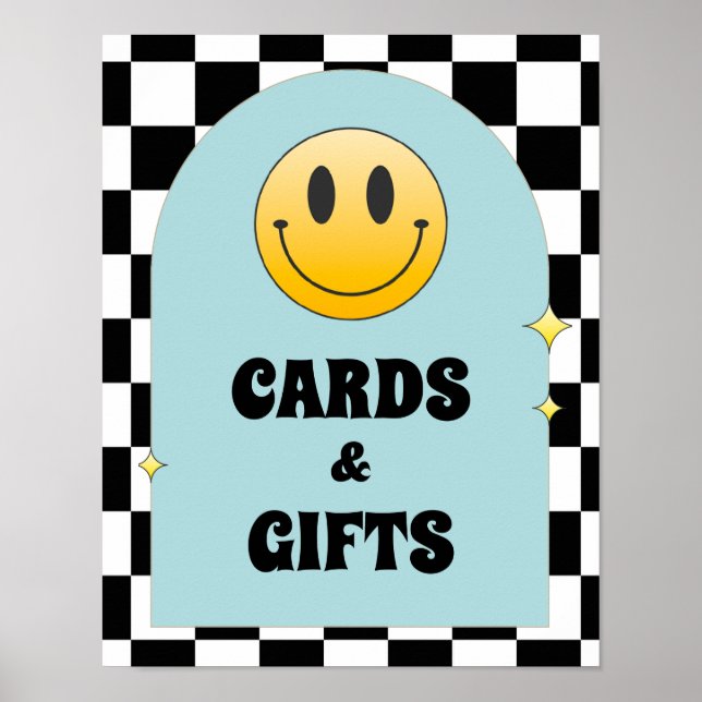 Retro One Happy Dude Birthday Cards & Gifts Sign (Front)