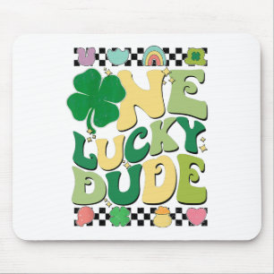 Retro One Lucky Dude St Patricks Day Shamrock Luck Mouse Pad