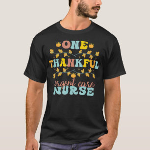Retro One Thankful Urgent e Nurse Thanksgiving T-Shirt
