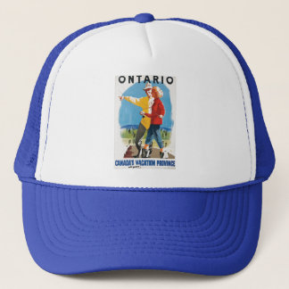 Retro Ontario Travel Poster Trucker Hat
