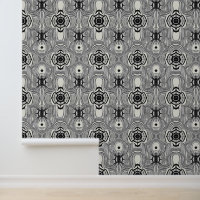Retro Op Art Black and White Pattern