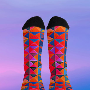 Retro Op-Art multicolor Triangle Socks