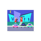 Retro Open House Party Stretched Canvas Print