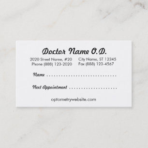 Retro Optometry Boutique Appointment Card