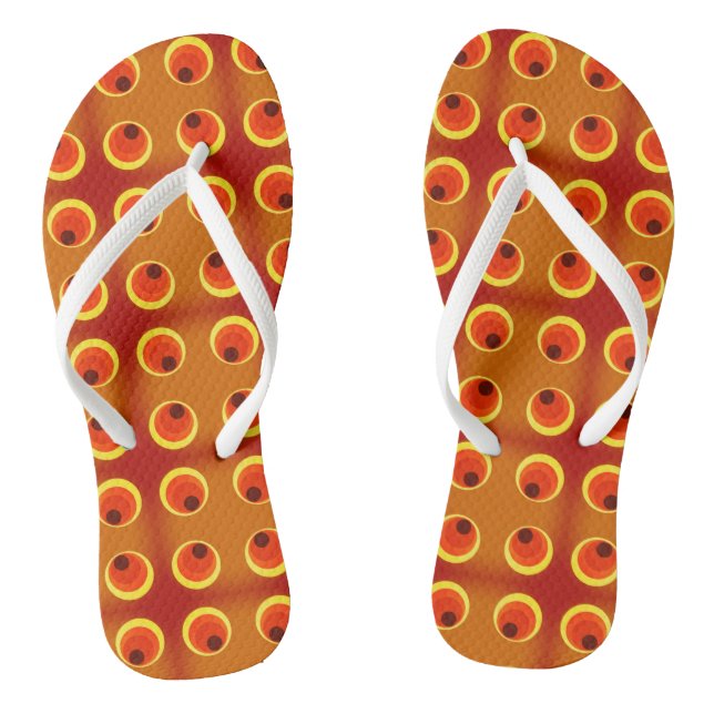 retro orange 1970 thongs (Footbed)