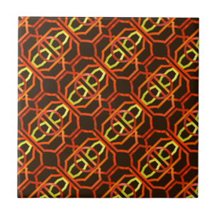 Retro orange 1970's ceramic tile