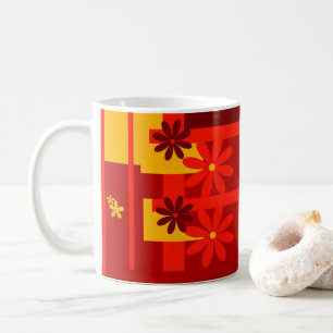 Retro orange 1970's coffee mug