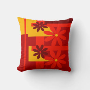 Retro orange 1970's cushion