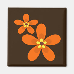 Retro orange 1970's magnet